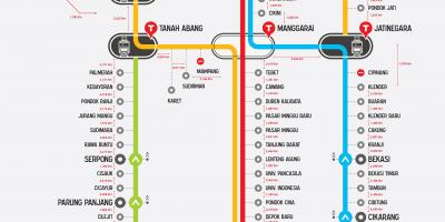 Zamjenjena liniju Džakarti mapu