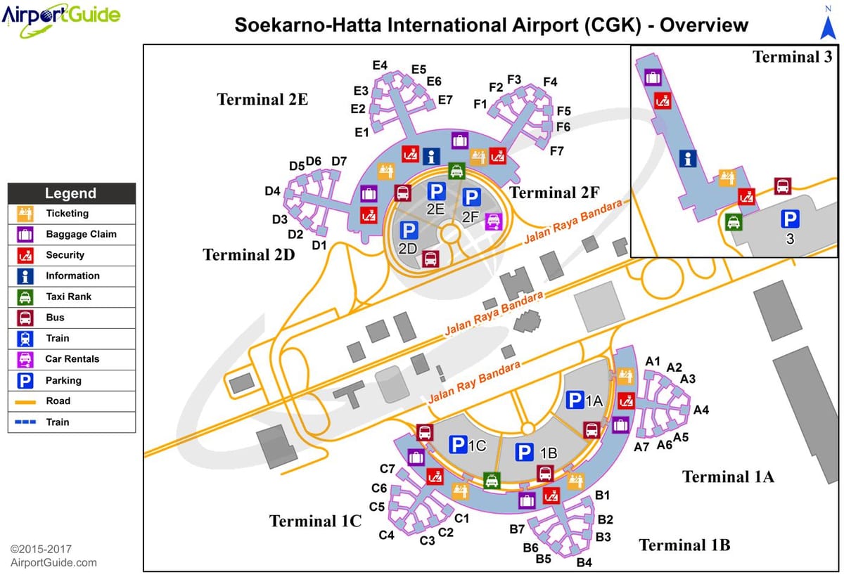 soekarno hatta aerodrom terminal 2 mapu