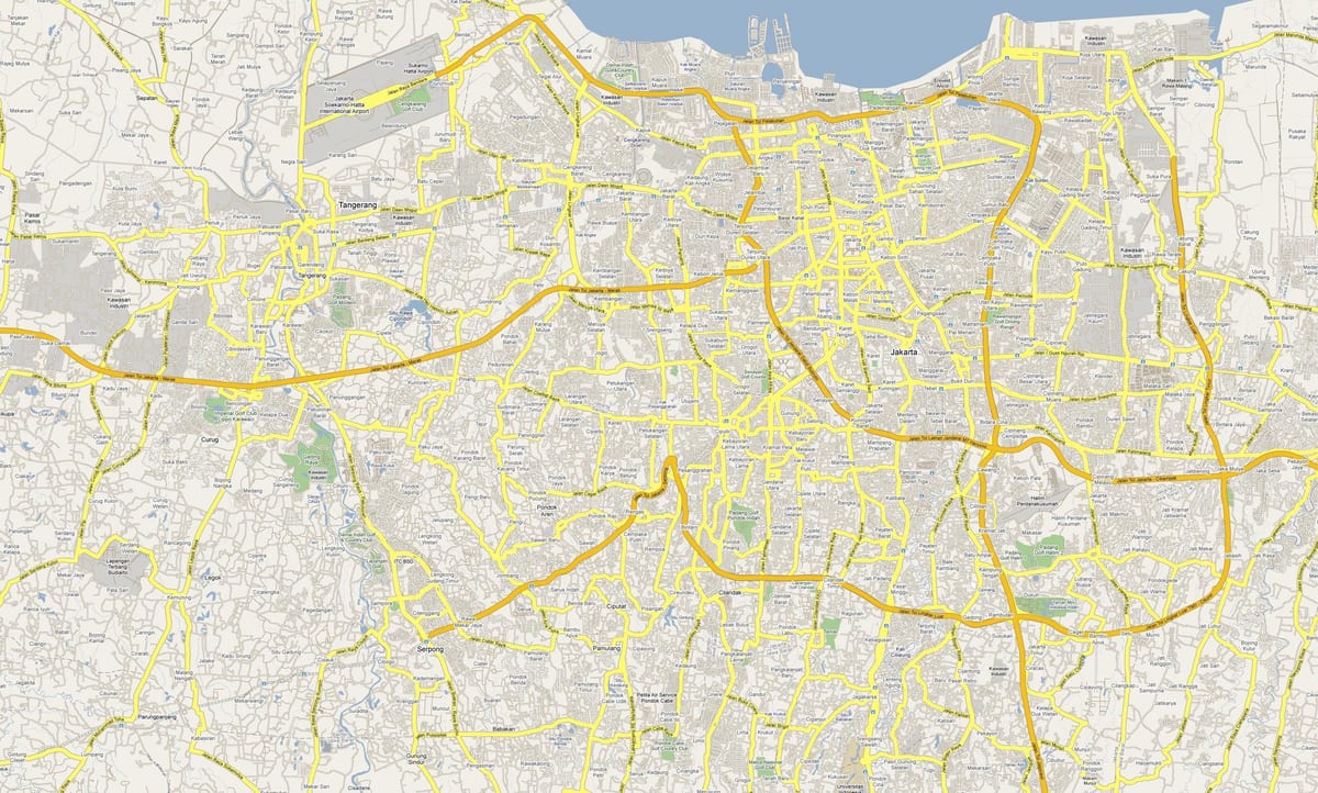 mapa put Džakarti