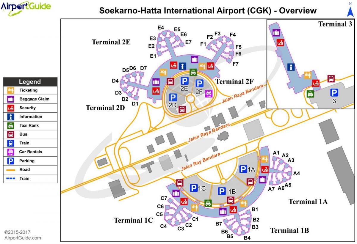 Džakarti međunarodni aerodrom mapu