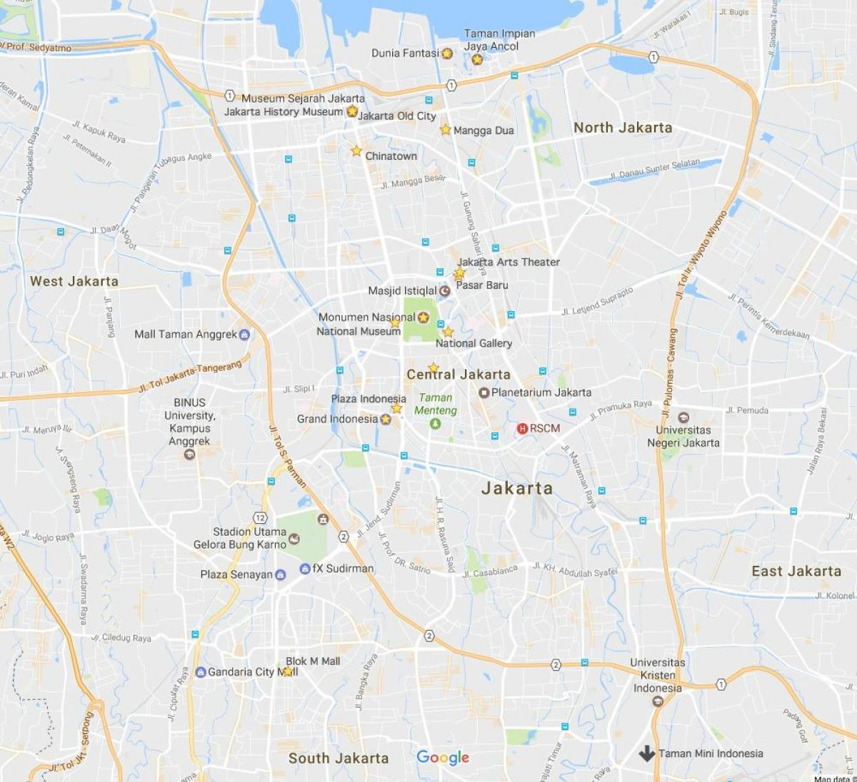 mapa Džakarti centri