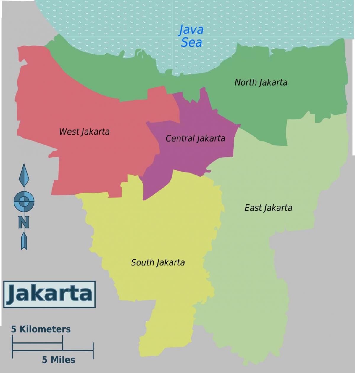 mapa Džakarti okruga