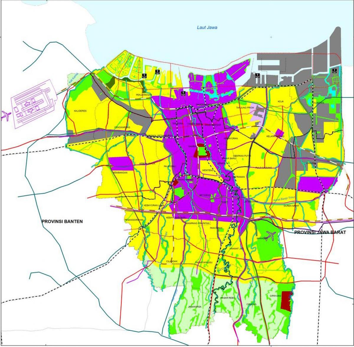 mapa Džakarti poslovnih zgrada