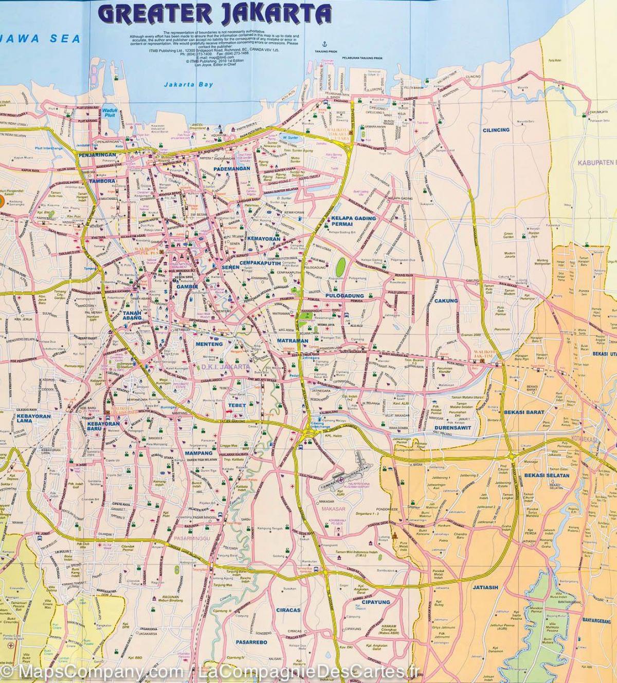 mapa ulici Džakarti