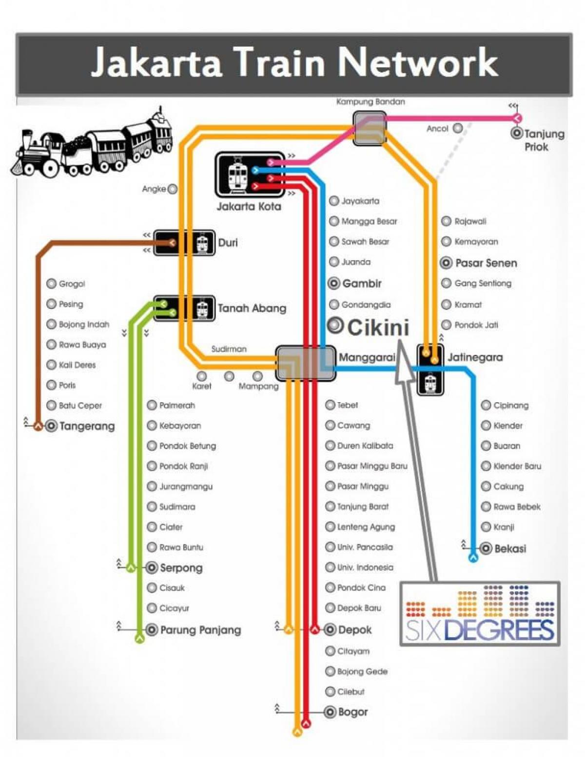 Džakarti željezničke mapu