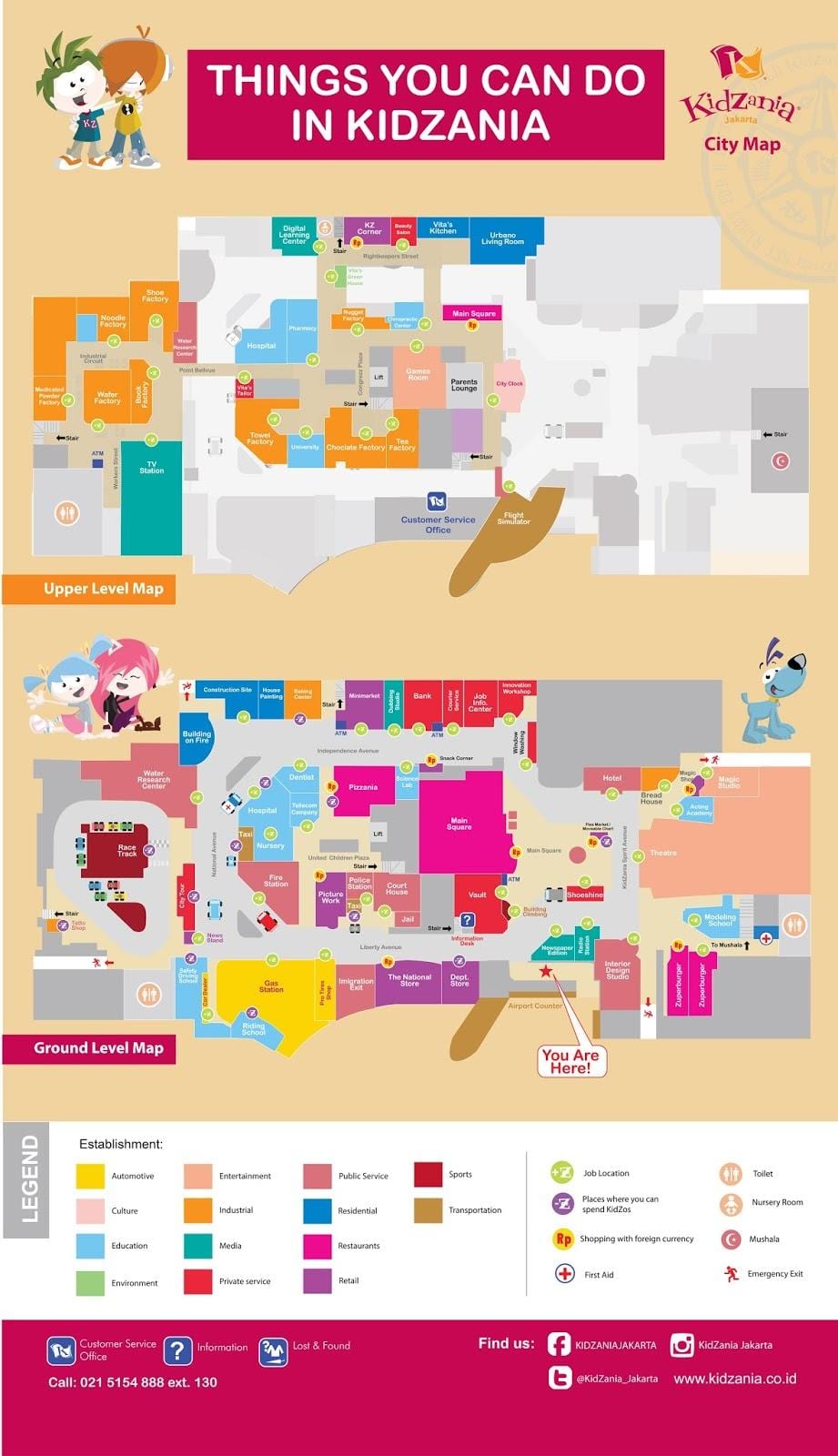 mapa kidzania Džakarti