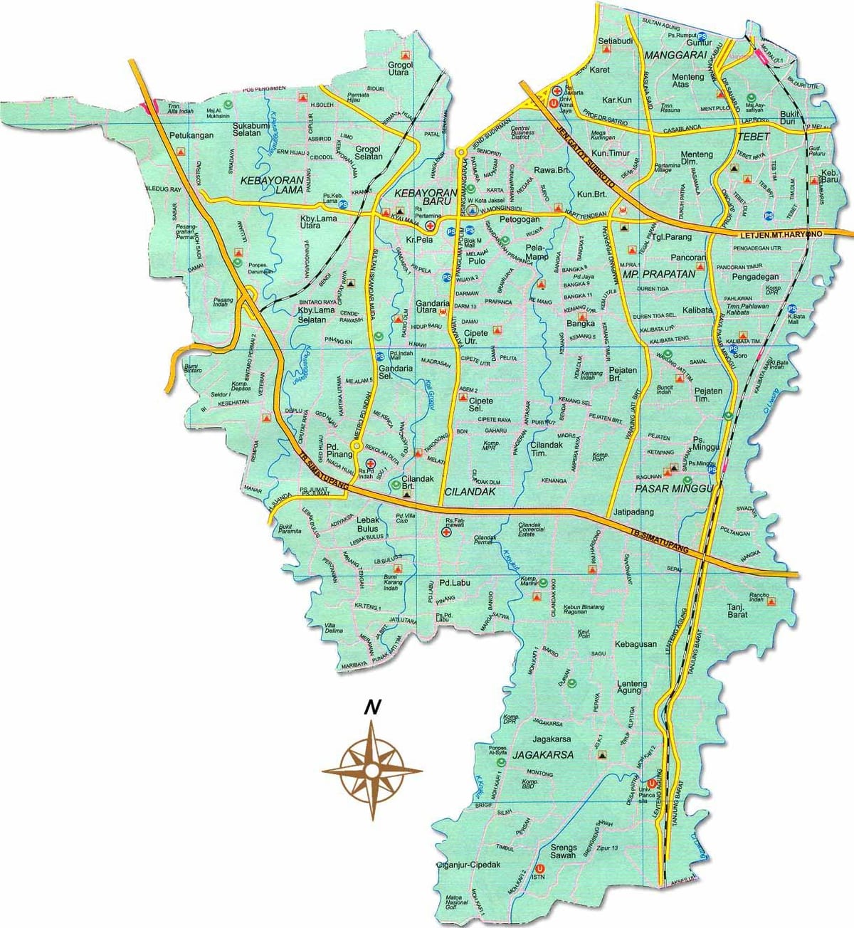 mapa Džakarti ovim putem treba ici