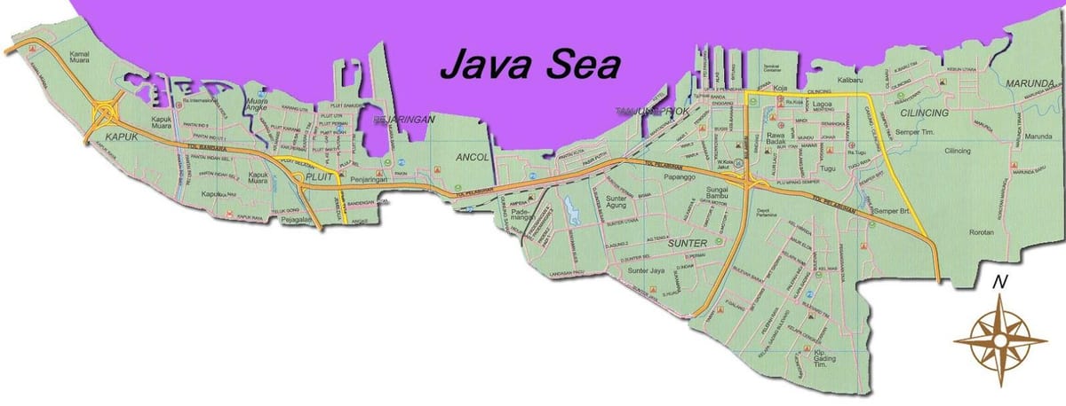 Džakarti utara mapu