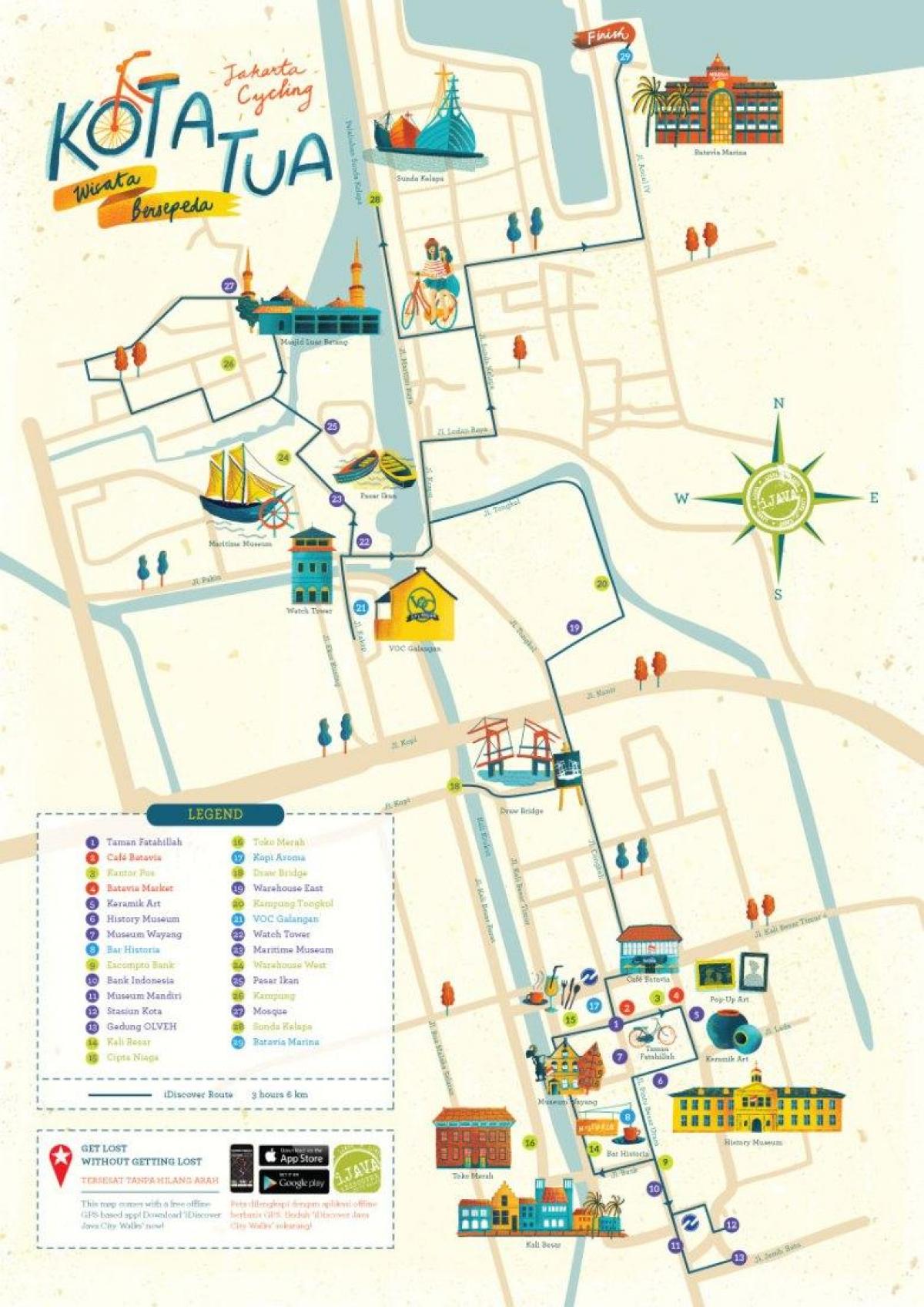 mapa kota Džakarti