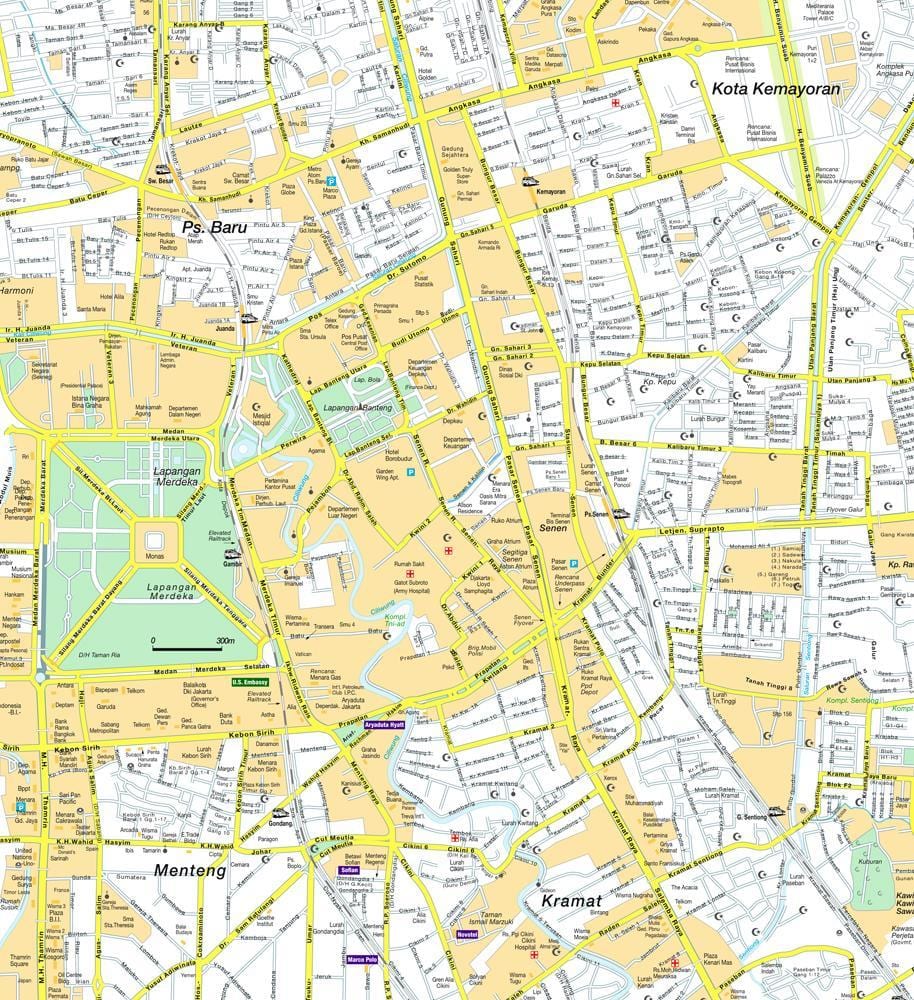 mapa menteng Džakarti