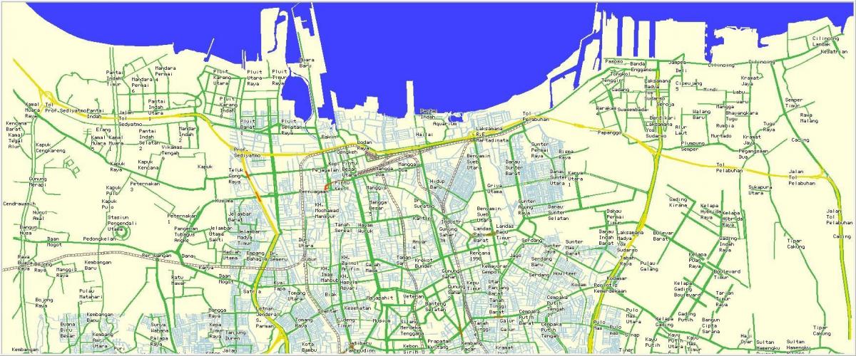mapa na sjever Džakarti