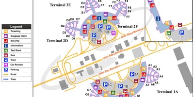 Soekarno hatta aerodrom terminal 2 mapu