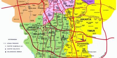 Mapa Džakarti atrakcije