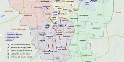 Mapa na zapad Džakarti